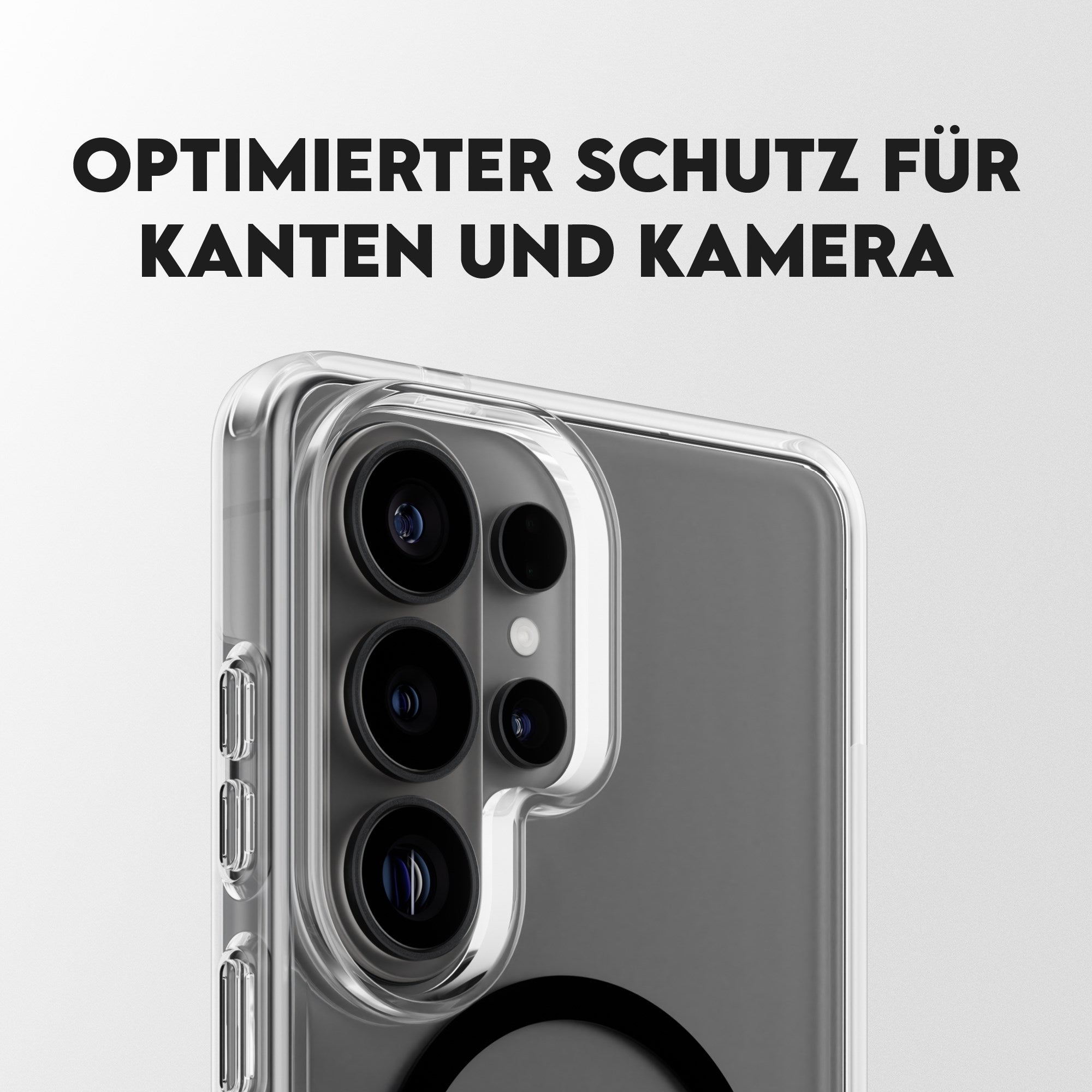 CARE™ by PanzerGlass® Urban Explorer Case Transparent m. Schwarz Kickstand & Qi Samsung Galaxy S26 Ultra